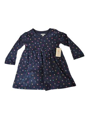 NWT Infant Girls Empire Waist Navy Dress with Colorful Letters Size 12 Months